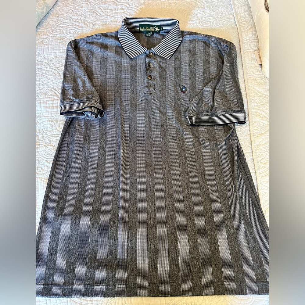 Vintage Knights of Round Table Polo - Men’s LRG - Gray/Black
